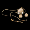 Designer Stone Metal Pendant Chain Set