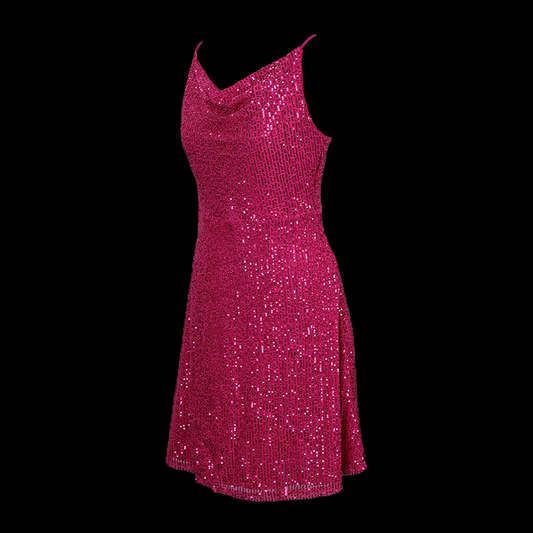 Short Hot Pink Sequnce Dress