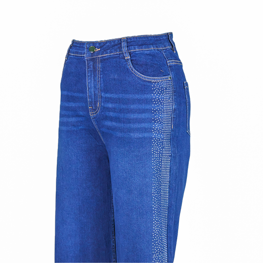 Side Stone Studed Straight Fit Jeans