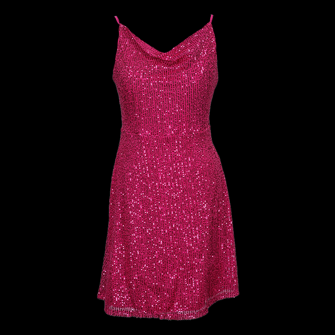 Short Hot Pink Sequnce Dress