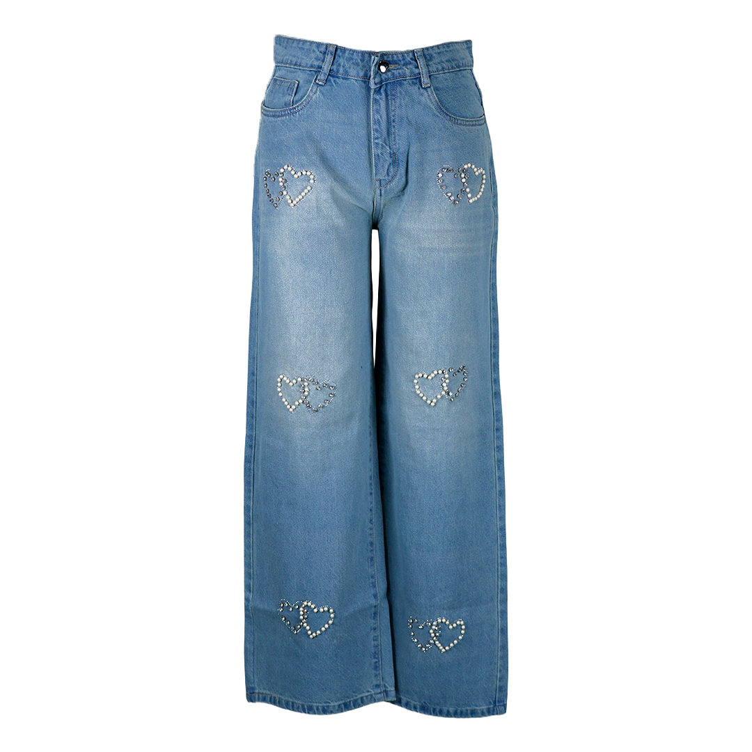 Bata Monkey Wash Stone Heart Straight Fit Jeans