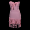 Knee Length Crochet Tassel Tube Dress