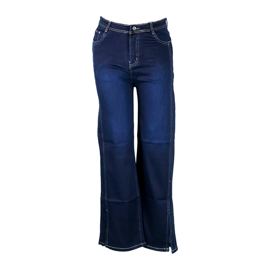 Bottom Slit Straight Fit Denim