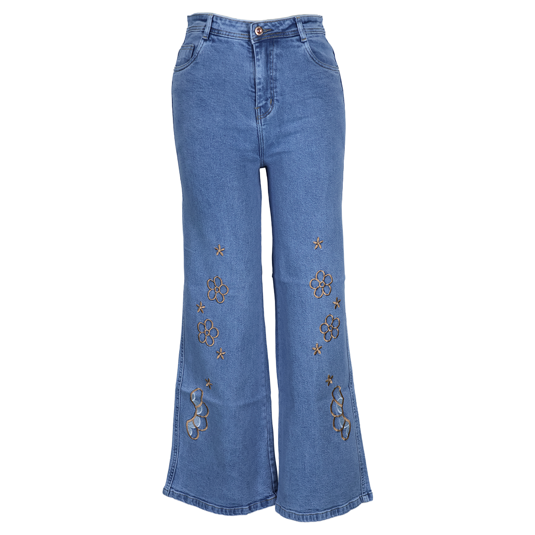 Landscape Embroided Loose Fit Jeans.