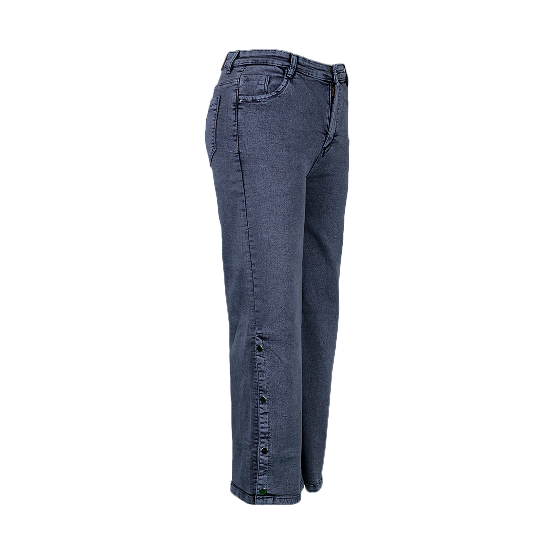 Side Button Flow Loose Fit Denim