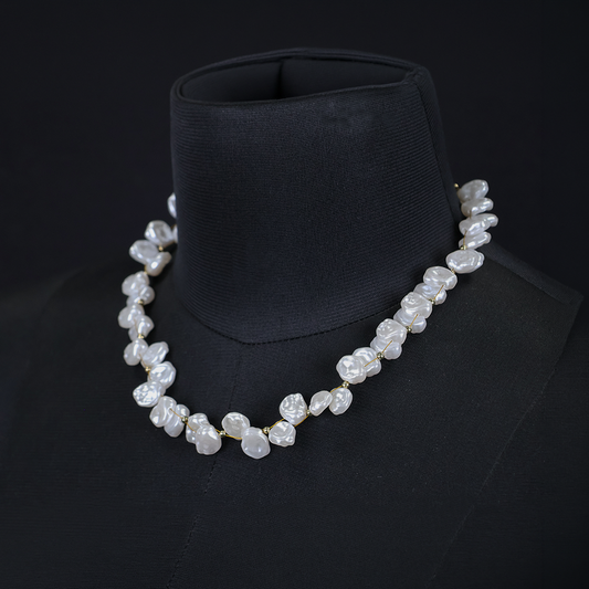 Asymmetric Pearl Necklace