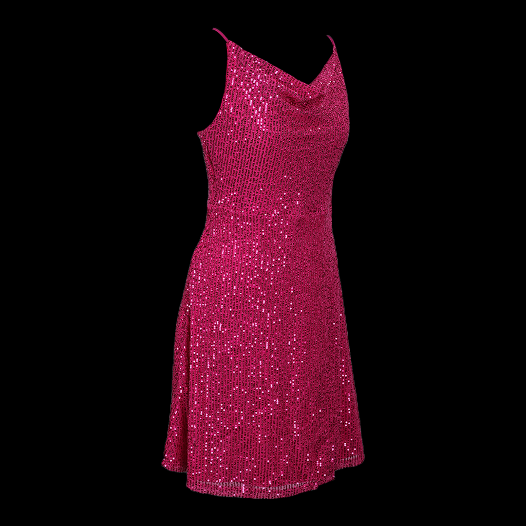 Short Hot Pink Sequnce Dress