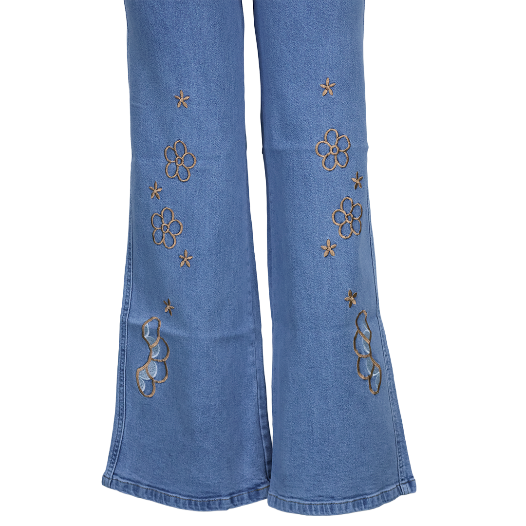 Landscape Embroided Loose Fit Jeans.