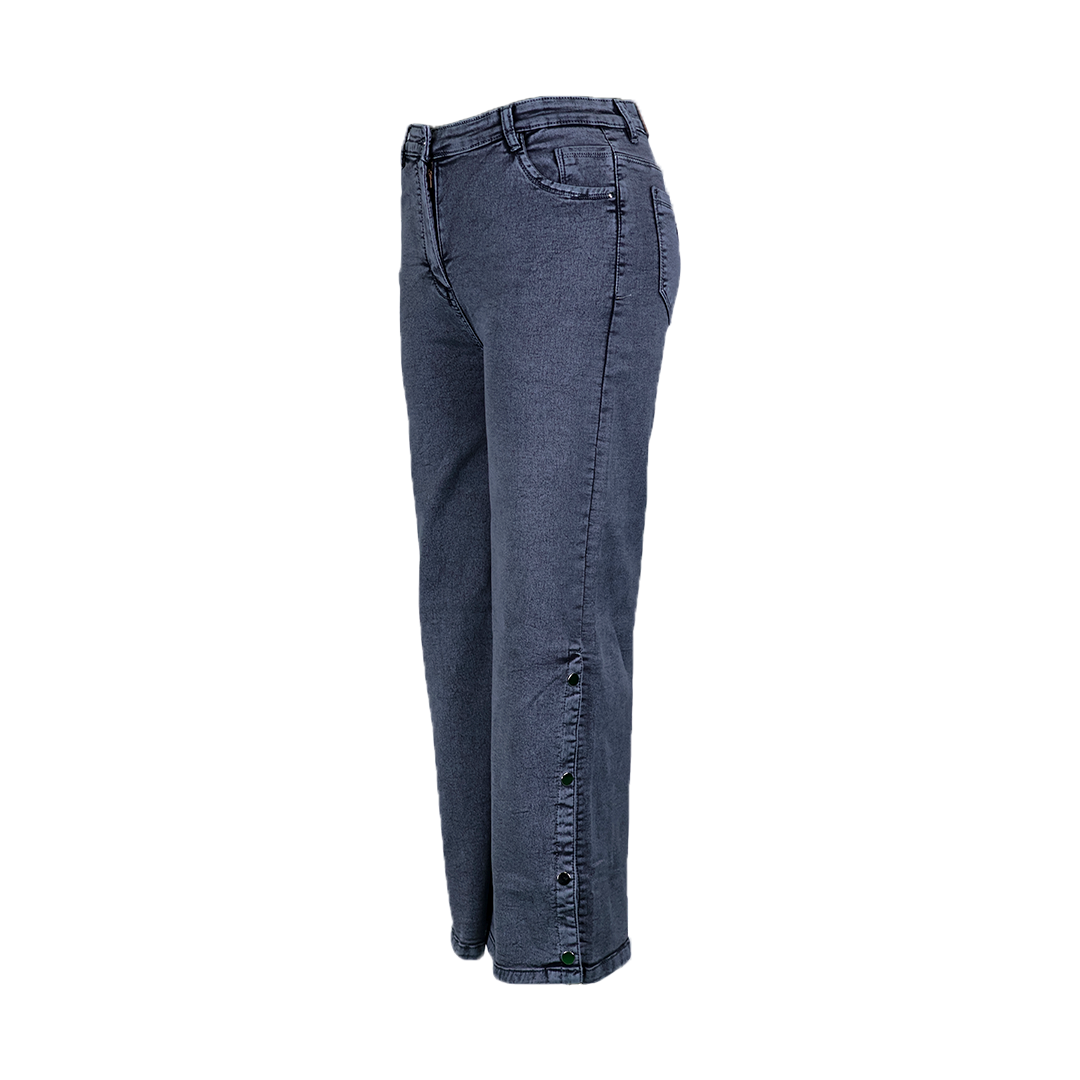 Side Button Flow Loose Fit Denim