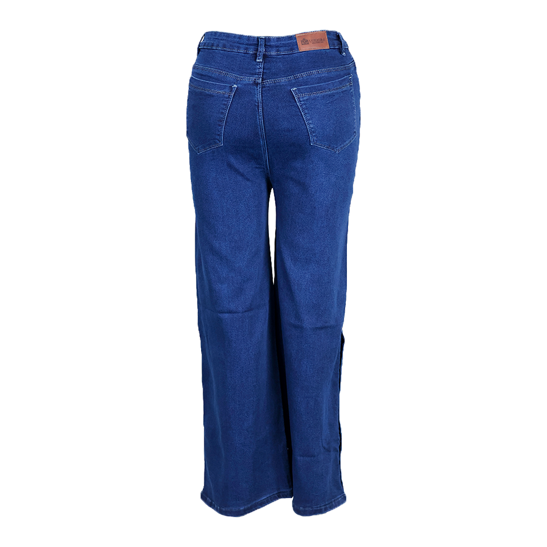 Side Button Flow Loose Fit Denim