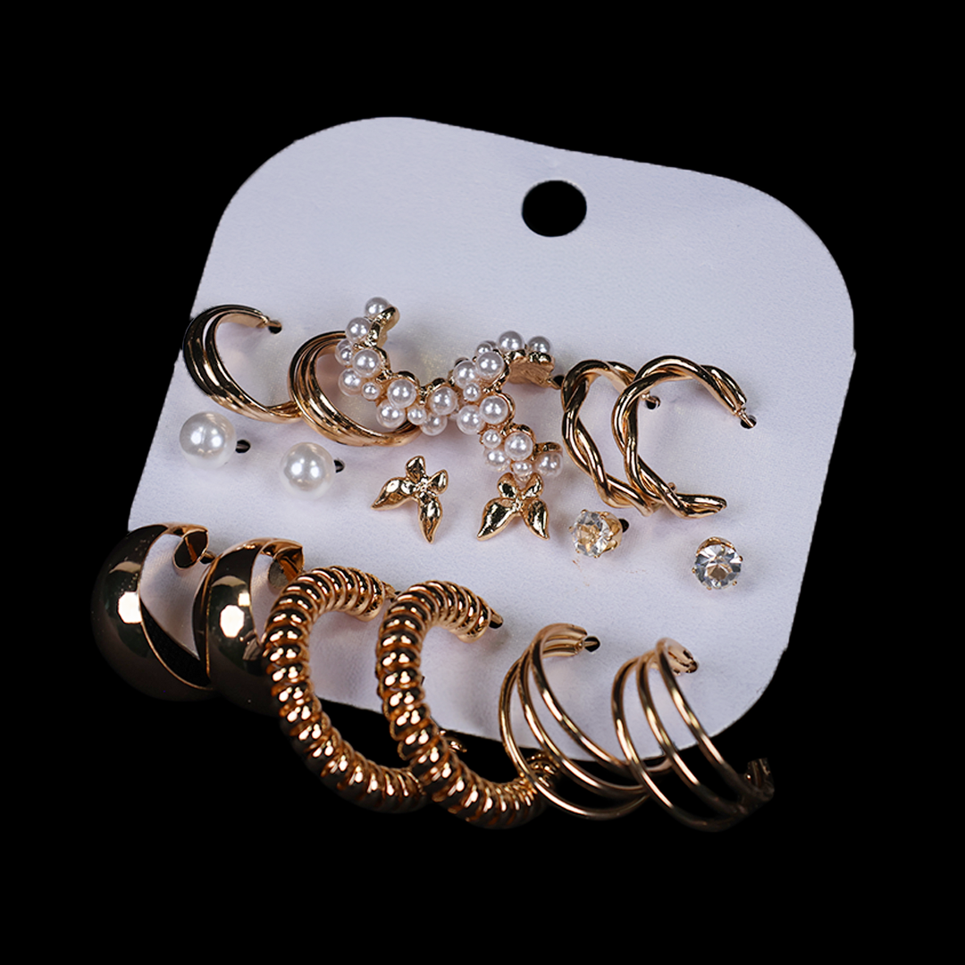 Trendy Multi-Design Hoops And Tops