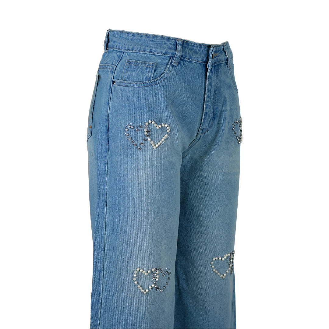 Bata Monkey Wash Stone Heart Straight Fit Jeans