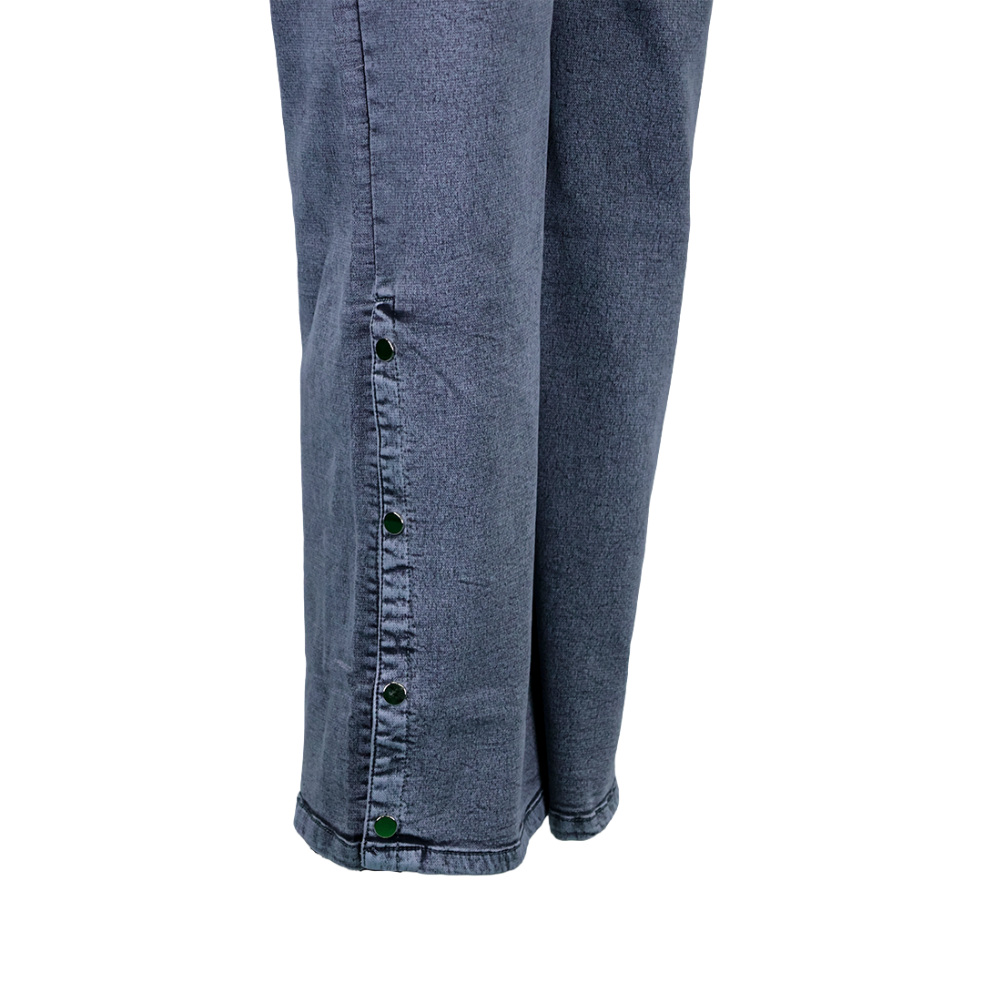 Side Button Flow Loose Fit Denim
