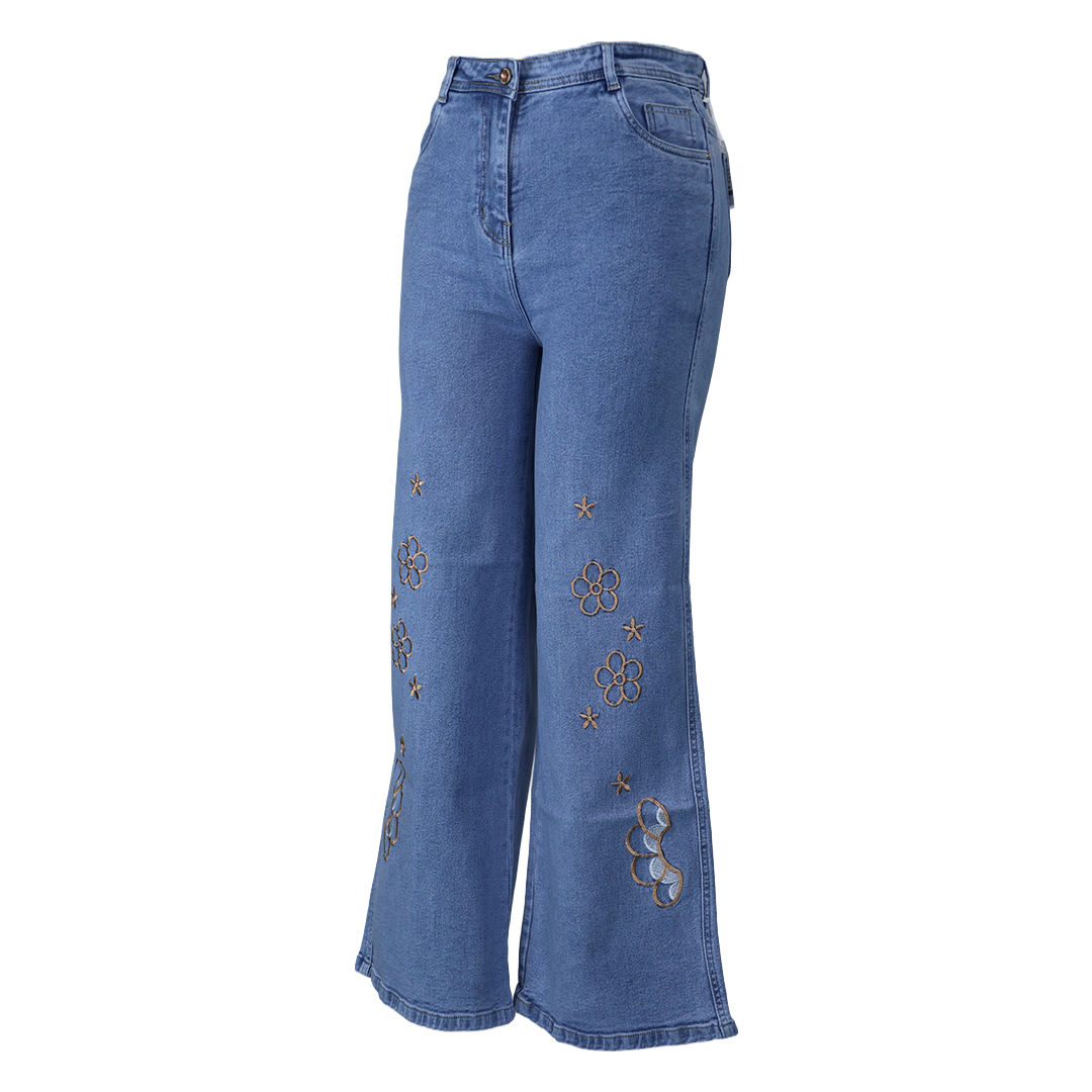 Landscape Embroided Loose Fit Jeans.