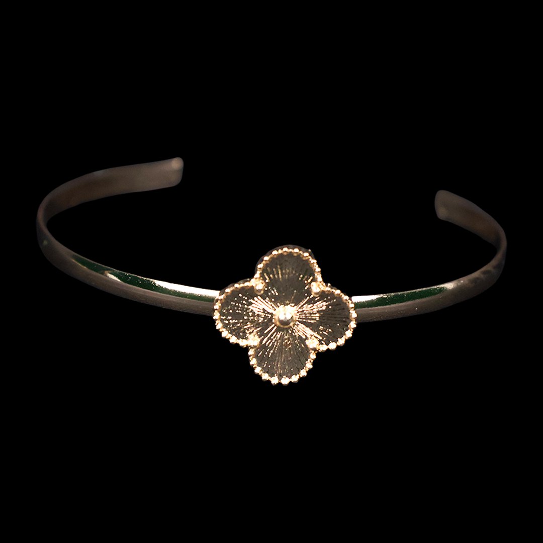 Regal Gold Flower Turkish Necklace With Bracelet